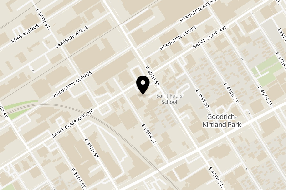 Map showing the location of Bo Loong Chinese Restaurant on 3922 St Clair Ave NE in Cleveland